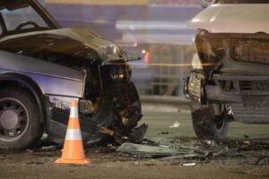 Collision between two car in night