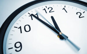 Clock face displaying time
