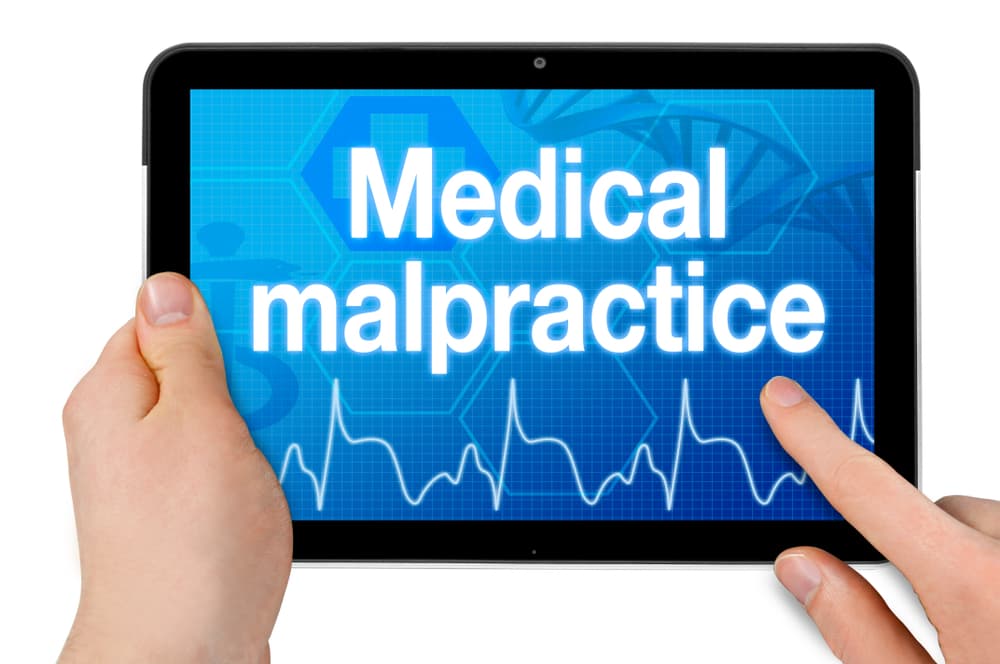 Touch screen with medical interface and medical malpractice terminology