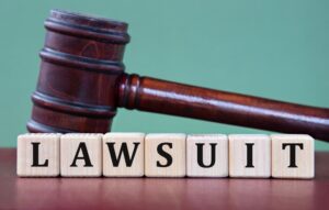 Lawsuit Wood Blocks & Judges Gavel