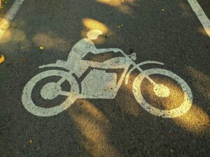 Motorcycle sign on the road