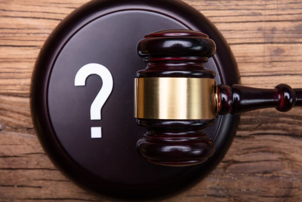 Judges' Gavel with question mark